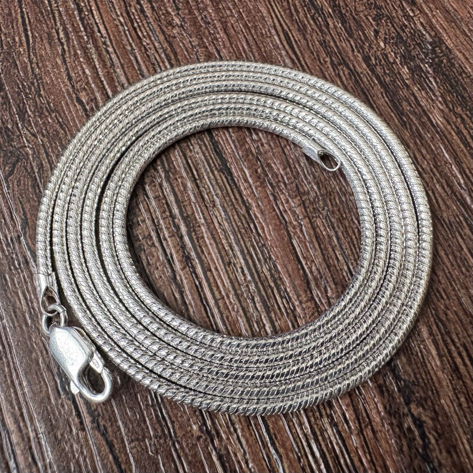 Milor 30" Sterling Silver 2mm Round Snake Chain Necklace Italy 18.5g Unisex